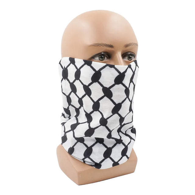Palestinian Kufiya Face Mask โ Multifunctional Folk Pattern Headwear