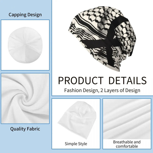 Kufiya Pattern Beanie – Warm Casual Hat with Traditional Design