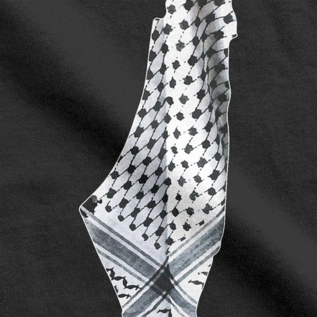 Palestinian Kufiya Map T-Shirt – Cotton Tee with Cultural Heritage Design