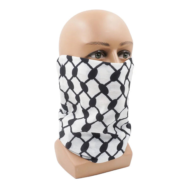 Palestinian Keffiyeh Bandana Neck Gaiter - Multifunctional Arabic Face Mask & Headwear - 25cm x 50cm