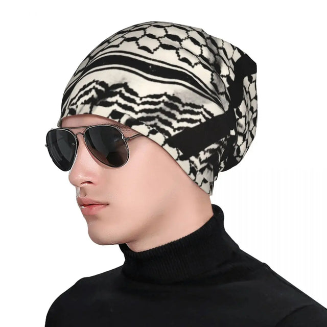Kufiya Pattern Beanie – Warm Casual Hat with Traditional Design