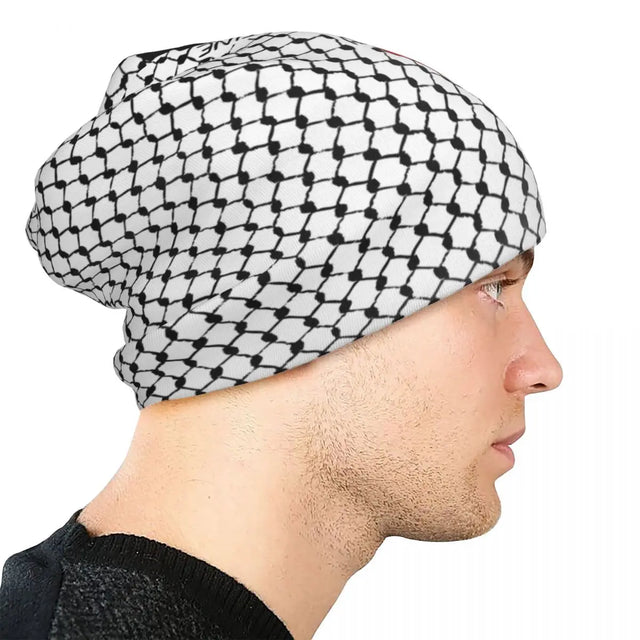 Palestine Kufiya with Flag Map Beanie
