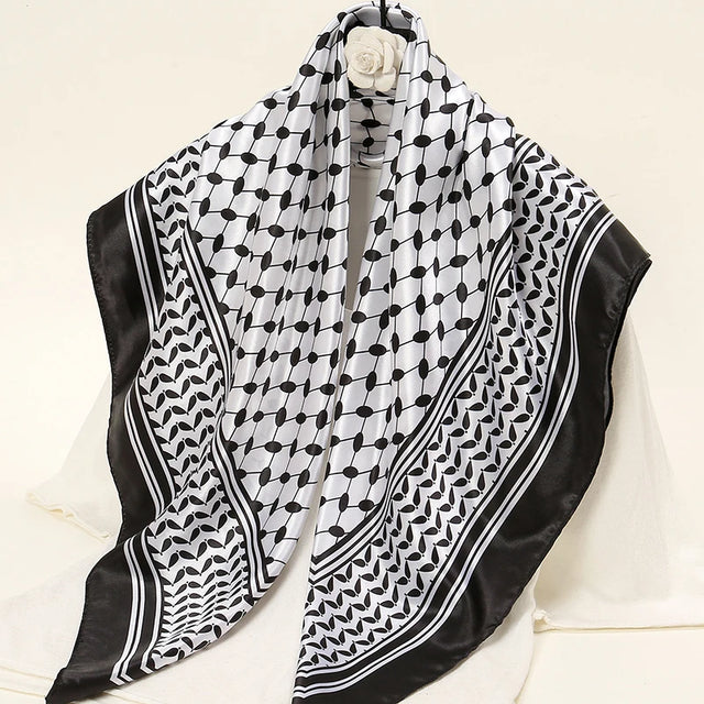 Arab Printed Satin Silk Scarf