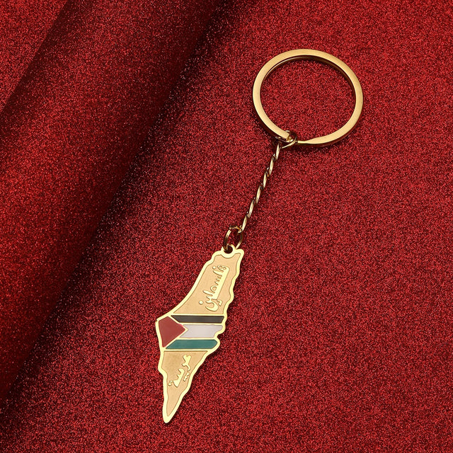 Palestine Map Keychain