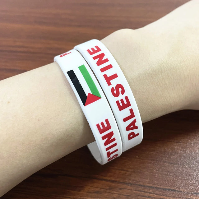 Palestine Flag Silicone Bracelet 2pcs