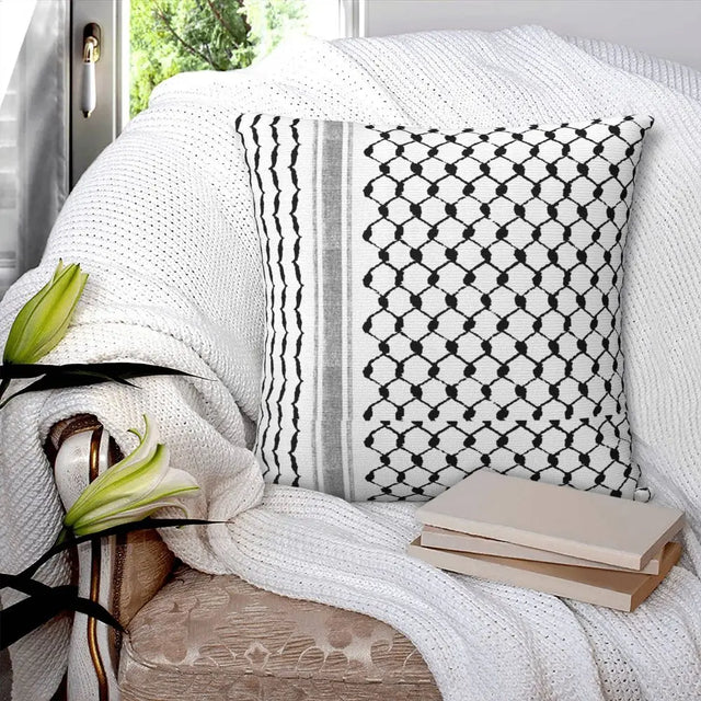 Palestinian Kufiya Folk Pattern Pillow Case