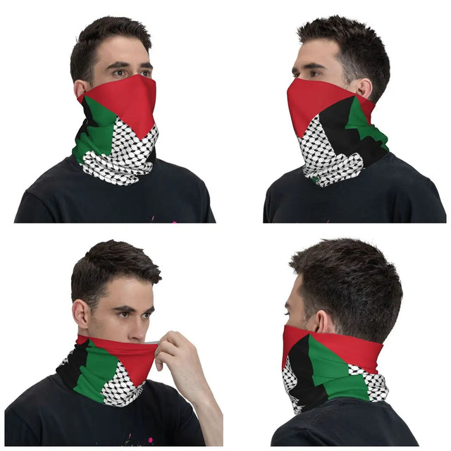 Palestine Flag with Kuffiyeh Pattern