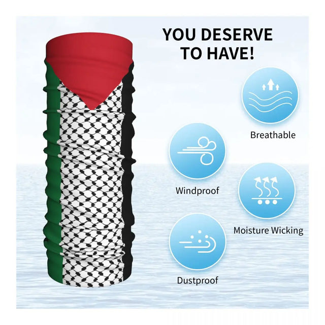 Palestine Flag with Kuffiyeh Pattern