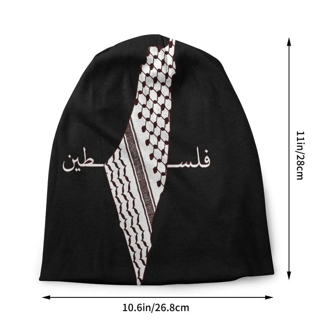 Kufiyeh Palestine Map Beanie – Windproof Casual Hat with Cultural Design