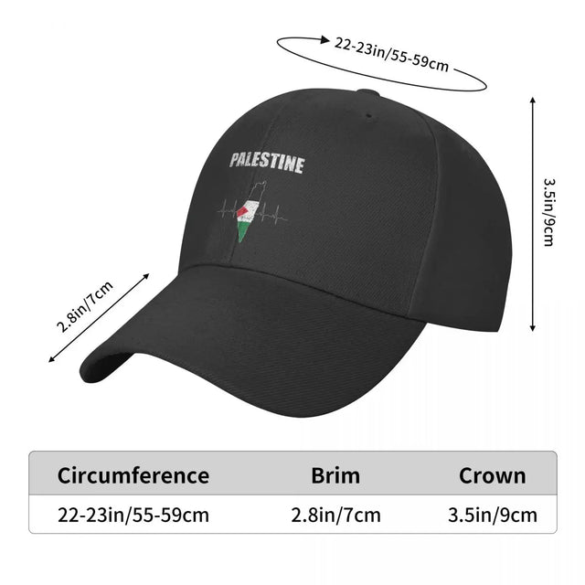 Palestine Heartbeat with Map Cap