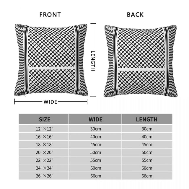 Black & White Palestine Kuffiyeh Cushion Cover