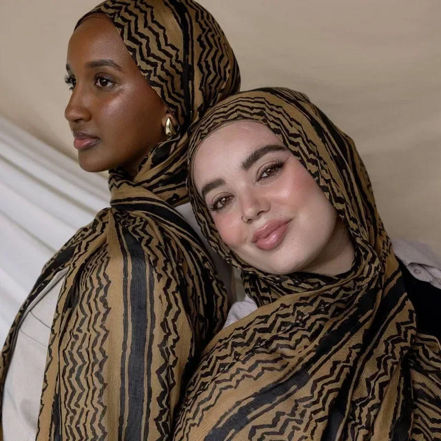 Elegant Printed Chiffon Hijab - Muslim Headscarf & Tie-Dyed Shawl