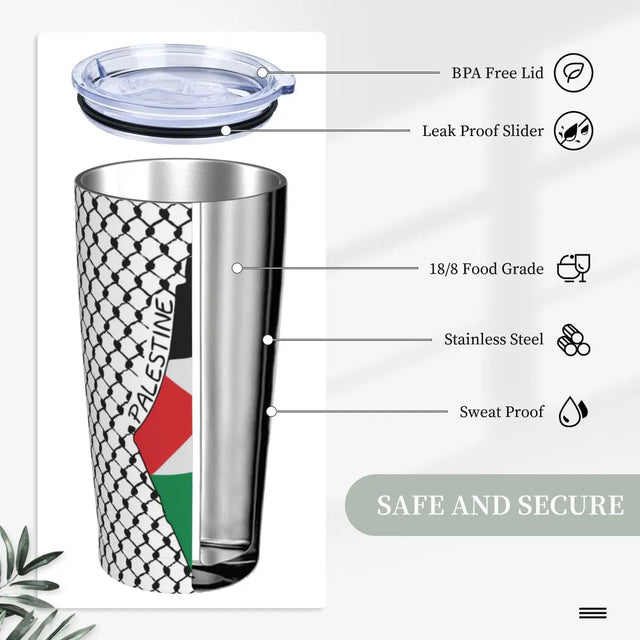 Palestinian Kufiya with Map, 20oz
