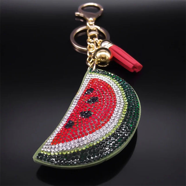 Watermelon Full Crystal Key Chain