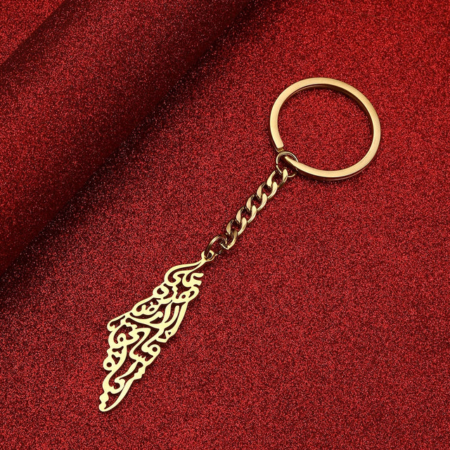 Palestine Map Keychain