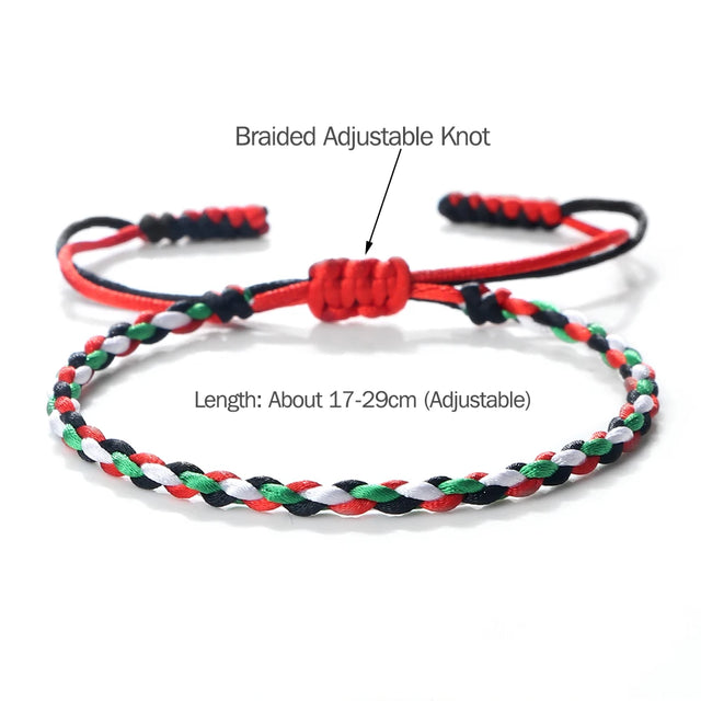 Palestine Flag Braided Bracelet