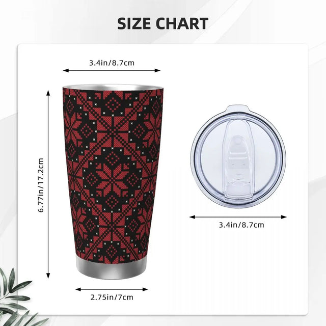 Palestinian Tatreez Thermal Mug