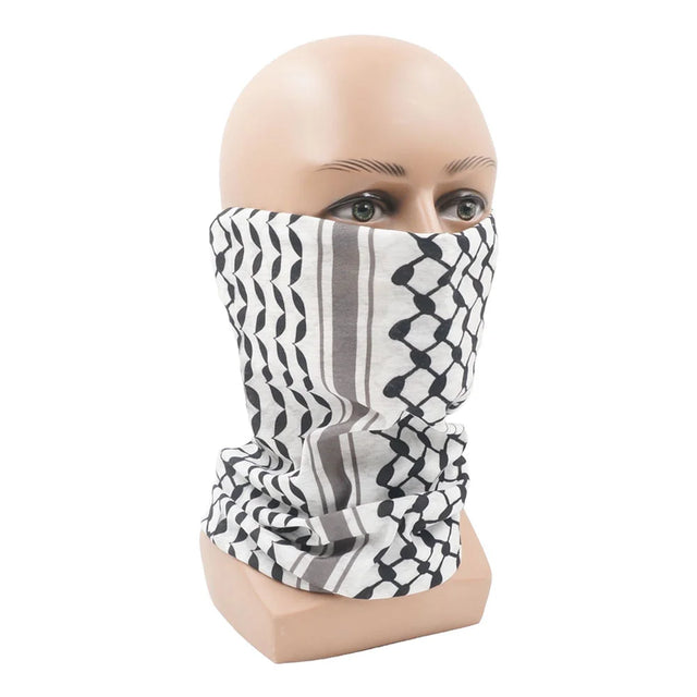 Palestinian Keffiyeh Bandana Neck Gaiter - Multifunctional Arabic Face Mask & Headwear - 25cm x 50cm