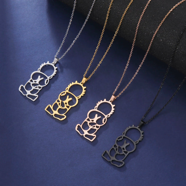 Stainless Steel Handala Palestine Pendant Necklace - Symbolic Jewelry for Men & Women, 2025 Gift