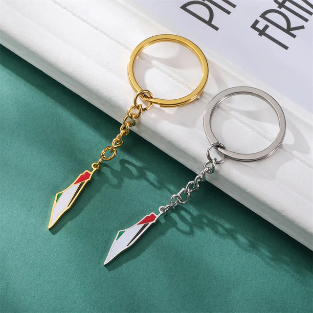 Palestine Flag Map Keychains