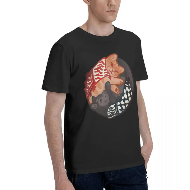 Cat Lovers T-Shirt โ Cute Casual Cotton Tee for Feline Fans