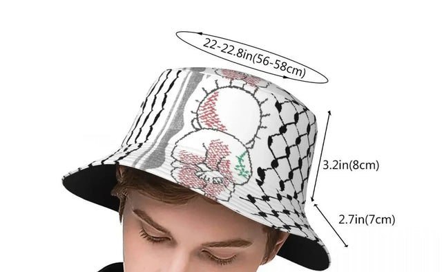 Palestine Kufiya with Hanzala Bucket Hat