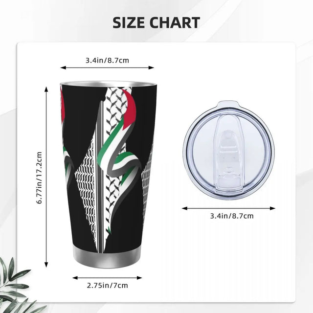 Palestine Map with Kuffiyeh, 20oz