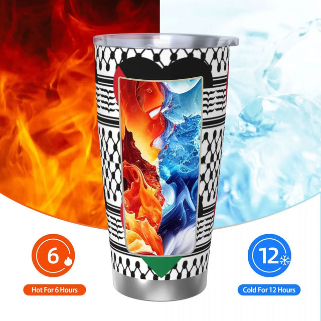 Palestine Heart Flag & Kuffiyeh, 20oz
