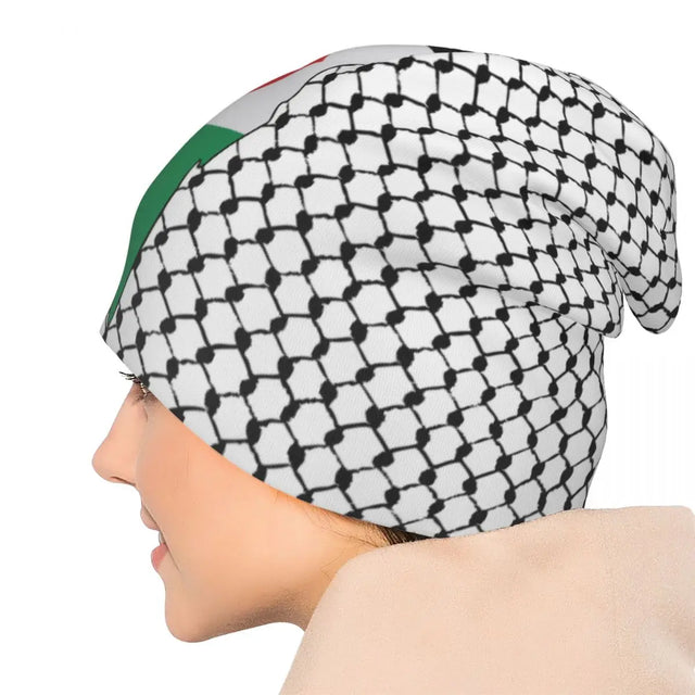 Palestine Kufiya with Flag Map Beanie