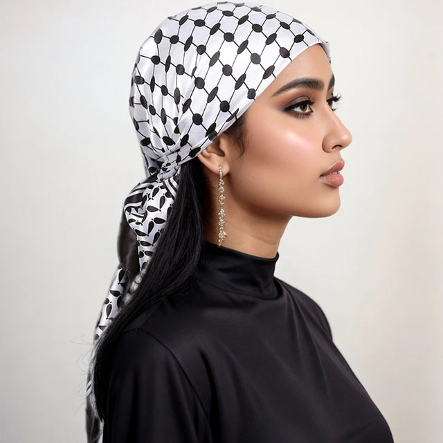 Arab Printed Satin Silk Scarf