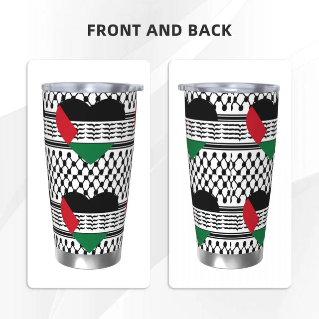 Palestine Heart Flag & Kuffiyeh, 20oz