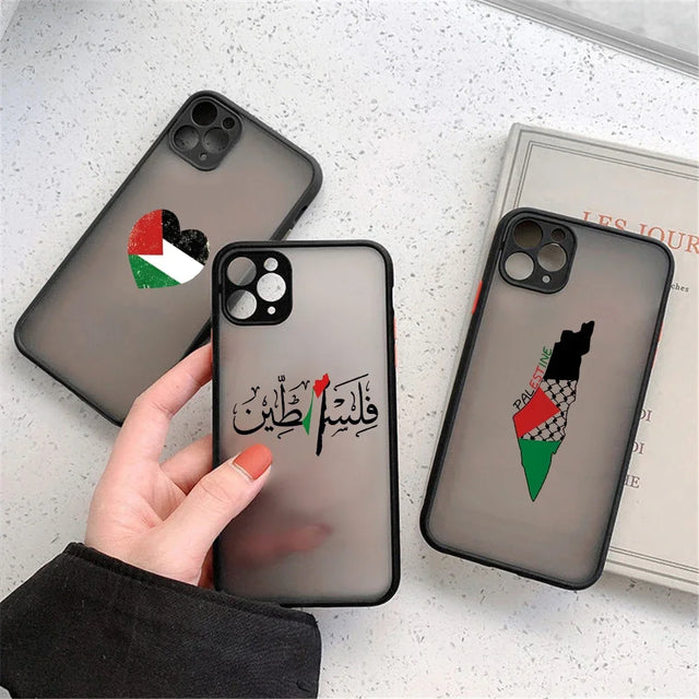 Palestine Flag Map Clear Phone Case - Matte Hard Cover for iPhone 7 to 15 Pro Max