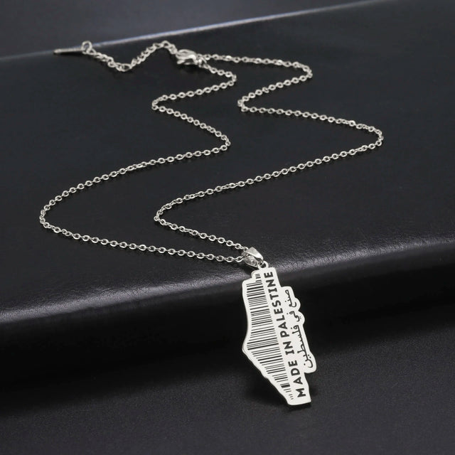 Cazador Made in Palestine Pendant Necklace - Gold Stainless Steel Chain, Vintage Jewelry for Men & Women