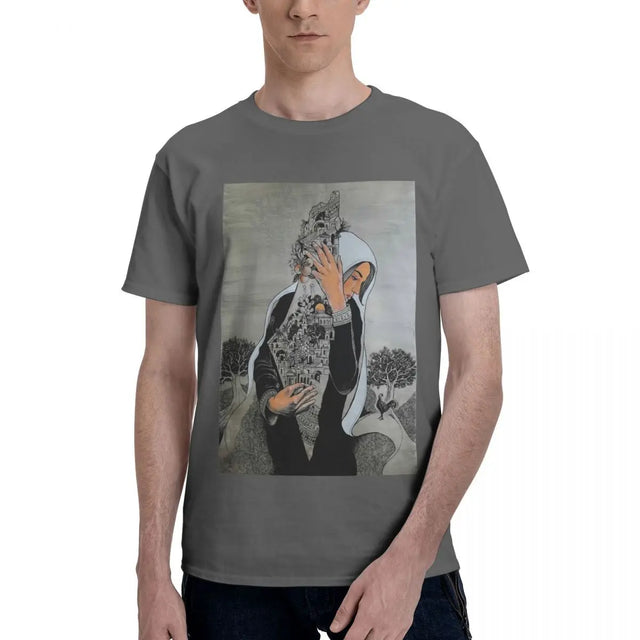 Palestinian Woman Defender T-Shirt – Men's Cotton Tee | Cultural Graphic Shirt