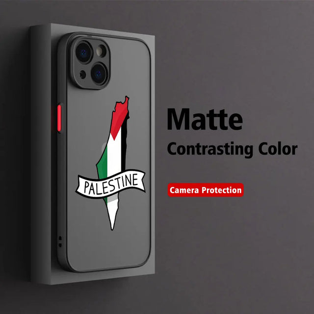 Matte Transparent Palestine Flag Phone Case - Anti-Scratch Cover for iPhone 7 to 15 Pro Max