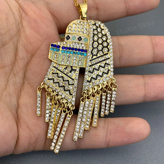 Al Aqsa Mosque Pendant Necklace - Stainless Steel Keffiyeh Charm, Arabic Jewelry Gift