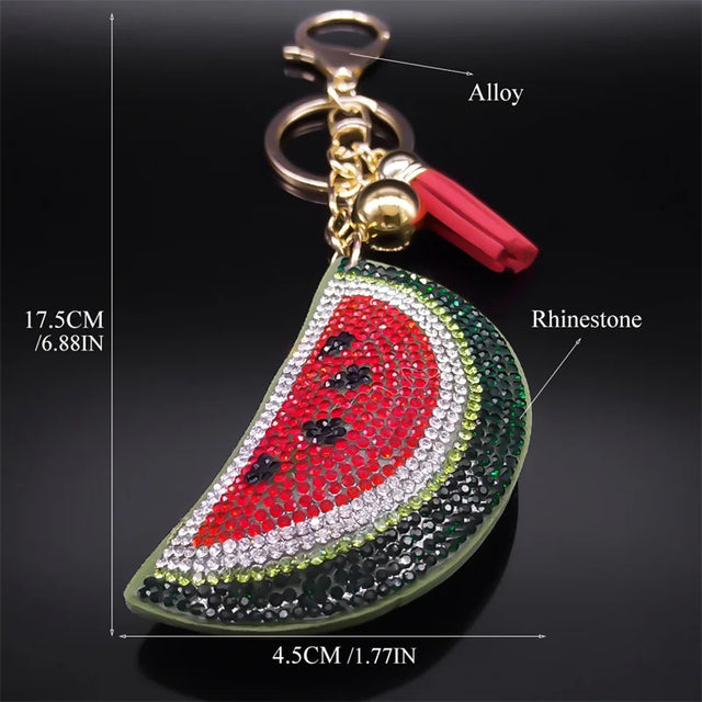 Watermelon Full Crystal Key Chain
