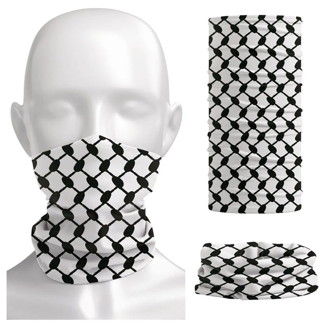 Palestinian Kufiya Face Mask โ Multifunctional Folk Pattern Headwear
