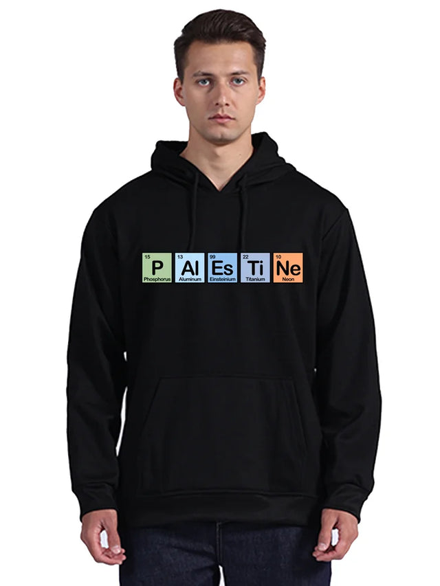 Palestine Elements Zip Hoodie – Soft Cotton Fleece Unisex Streetwear
