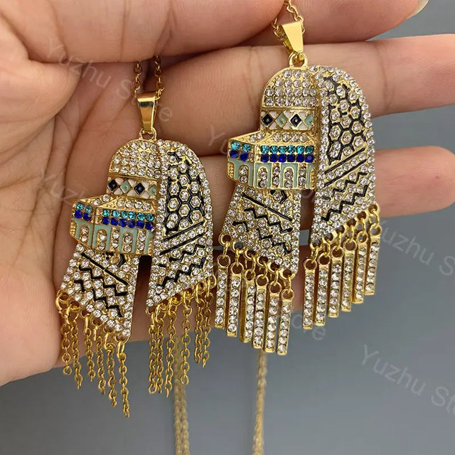Al Aqsa Mosque Pendant Necklace - Stainless Steel Keffiyeh Charm, Arabic Jewelry Gift