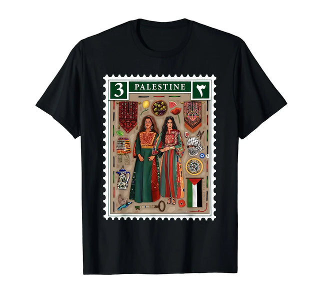 Palestine Stamp Vintage T-Shirt – Casual Cotton Tee for Men | Gift Idea