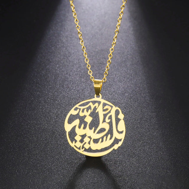 Cazador Palestine Round Pendant Necklace - Stainless Steel Chain, Vintage Jewelry for Men & Women