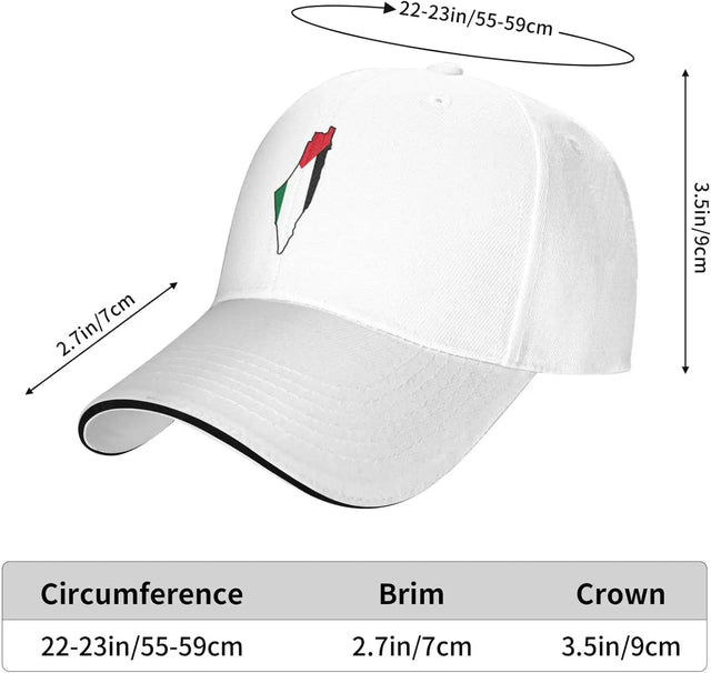 Flag Map of Palestine Cap