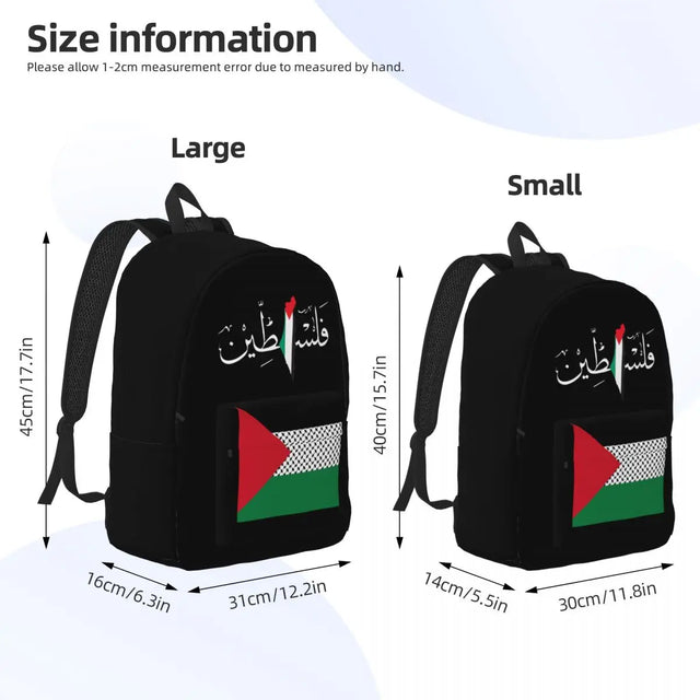 Palestine in Arabic with Flag