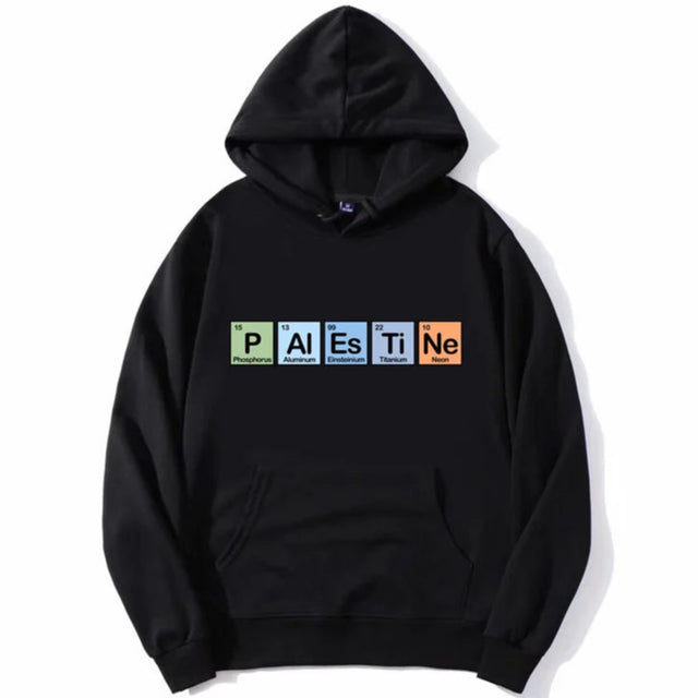 Palestine Elements Zip Hoodie – Soft Cotton Fleece Unisex Streetwear