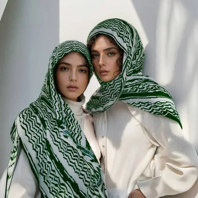 Elegant Printed Chiffon Hijab - Muslim Headscarf & Tie-Dyed Shawl