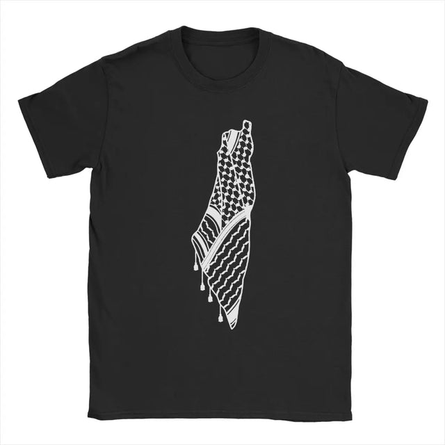 Palestine Map Kufiya T-Shirt – Cotton Tee with Cultural Resistance Design