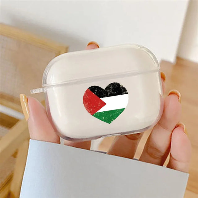 Palestine Flag Map Pattern Earphone Case
