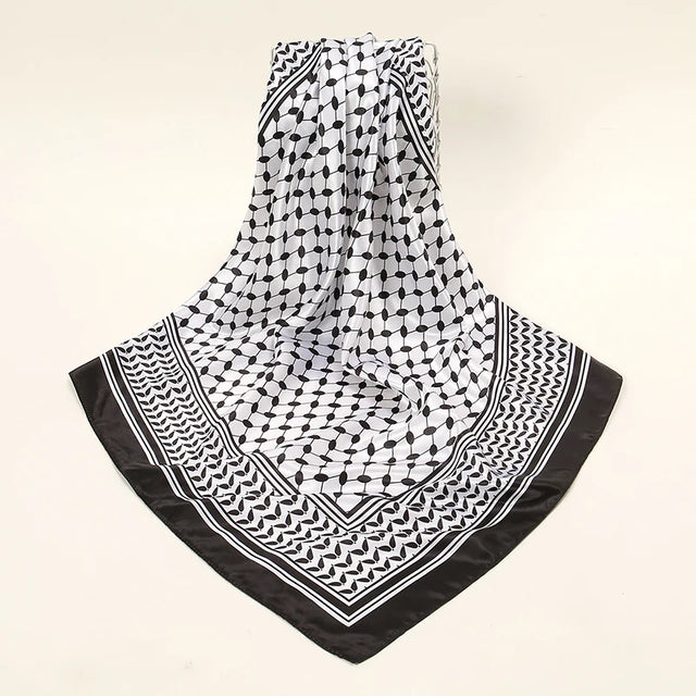 Arab Printed Satin Silk Scarf