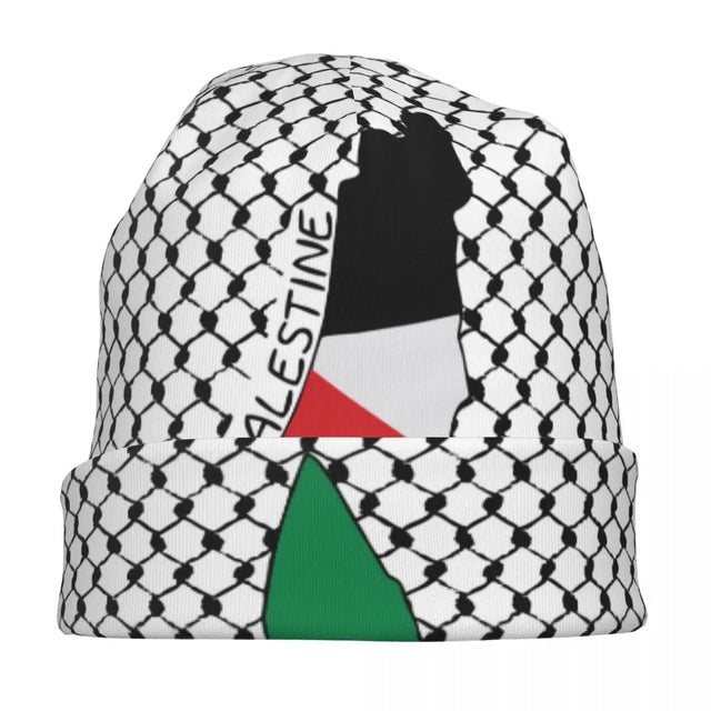 Palestine Kufiya with Flag Map Beanie